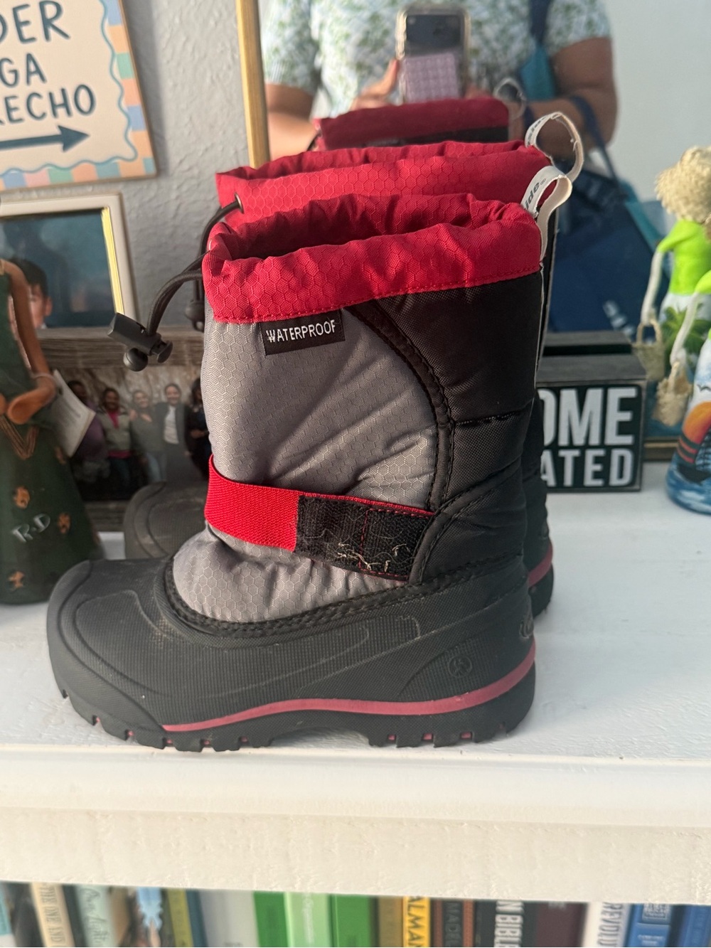 Northside Black Snow Bibs with Red Accents - Picture 3 of 4